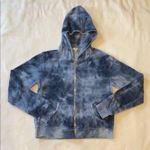 Vintage Y2K cropped tie-dye terrycloth hoodie